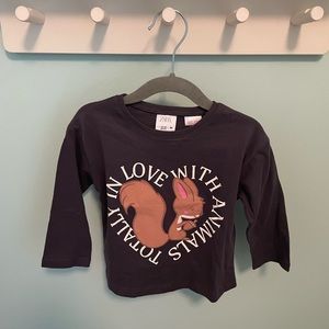 Zara In Love with the Animals Long Sleeve Top